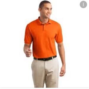 Nike Men Orange Golf Polo Dri-Fit Collar Shirt Size XXL